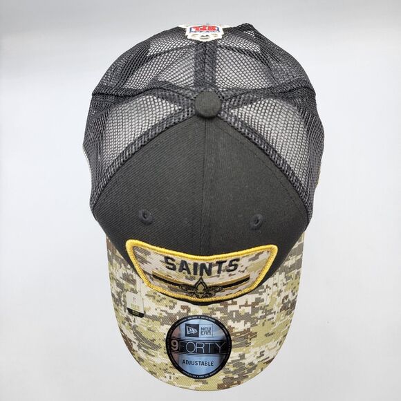 New Era New Orleans Saints Mens 9Forty Trucker Hat Camo 2021 Salute To Service - Picture 5 of 14